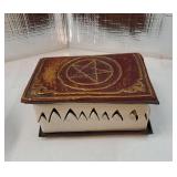 Sound & Motion Activated, Opening & Closing Spell Book Halloween Animatronic Decorations Indoor, Battery Operated Hocus Pocus Book Props with 2 LED Lights for Halloween Party Favors Haunted House
