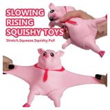 Cute Squishy Pig for Kids and Adults - 2Pack of Sensory Stress Relief Pig Squeeze Toys to Anxiety, Funny Stretch Animal Splat Toys Splashy Piggy Toy Christmas Stocking Stuffers for Autism Kids - Retai