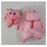 Cute Squishy Pig for Kids and Adults - 2Pack of Sensory Stress Relief Pig Squeeze Toys to Anxiety, Funny Stretch Animal Splat Toys Splashy Piggy Toy Christmas Stocking Stuffers for Autism Kids - Retai