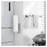 Paper Towel Holder Under Cabinet No Drilling, Self Adhesive Paper Towel Holder Wall Mount for Kitchen Rack, Under Counter Napkin Holder No Drill, RV, 304 Stainless Steel, Silver. NO HARDWARE. - Retail