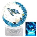 Ocean Sea Turtle Night Light LED Desk Lamp 16 Color Change Acrylic Sleep Night Light with Remote Beach Vintage Ocean Lamps for Home Bedroom Living Room Bathroom Decor - Retail: $14
