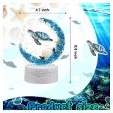Ocean Sea Turtle Night Light LED Desk Lamp 16 Color Change Acrylic Sleep Night Light with Remote Beach Vintage Ocean Lamps for Home Bedroom Living Room Bathroom Decor - Retail: $14