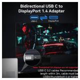 8K@60Hz USB C to DisplayPort 1.4 Adapter, Bidirectional Type C to Display Port Adapter, Thunderbolt 4 & 5 to DP Converter Compatible with MacBook, iPhone 17 16 15,iPad Pro, Samsung/Lenovo/HP/Dell/ASUS