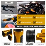 JMTBNO Universal 7/8 22MM Motorcycle Handles Grips CNC Rubber Motorcycle Grips Compatible with Honda Yamaha Suzuki Kawasaki Dirt Bike (Gold-Grip) - Retail: $15"