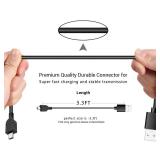 Replacement Mini USB Cable Charger Charging Power Cord for OneTouch Verio IQ Blood Glucose Monitoring System Meter,PS3 Controller, MP3, Dash Cam, Garmin GPS,USB A to mini-B Data Transfer Cable & More 