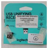 Logitech USB Unifying Receiver, 2.4 GHz Wireless Technology, USB Plug Compatible with All Unifying Devices Like Wireless Mouse and Keyboard, PC/Mac/Laptop - Black - Retail: $15
