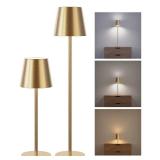 Cordless Table Lamps Rechargeable, 3 Adjustable Height, 5000mAh Battery Operated, 3 Colors Smooth Dimming, Portable LED Waterproof Gold Lamp for Dining, Bedroom, Outdoor (2 Pack). One Unit has Scratch