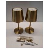 Cordless Table Lamps Rechargeable, 3 Adjustable Height, 5000mAh Battery Operated, 3 Colors Smooth Dimming, Portable LED Waterproof Gold Lamp for Dining, Bedroom, Outdoor (2 Pack). One Unit has Scratch