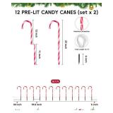 24 Pack Christmas Candy Cane Pathway Lights, 22