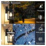 2-Pack Outdoor Wall Light Fixtures, Exterior Lighting Fixtures Wall Mount, Waterproof Porch Lights Outdoor Wall Sconces Lanterns, Modern Outside Lights for House Front Door Garage, Black - Retail: $40