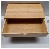 Bamboo Desk Organizer with 2 Drawers, Wooden Countertop Drawers Organizer, Tabletop Storage Organization Box for Office & Home, No Assembly Needed - Retail: $36