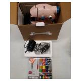 Mini Sewing Machine with Extension Table, Dual Speed Portable Sewing Machine for Beginners with Light, Sewing Kit for Household Use, Pink - Retail: $30