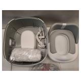 3 in 1 Toddler Potty Training Toilet Seat with Steps Ladder, Foldable Potty Train Chair Adapter for Toddlers Kids Boys Girls. ONE SIDE MISSING A CLIP.