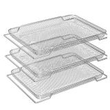 Onlyfire Air Fryer Basket for Oven, 16.5x11.6" Stainless Steel Mesh Baskets Accessories Tray for Breville Smart Oven Air Fryer Pro, 3pcs Air Fryer Accessories for Healthier Frying, Cooking and Baking 