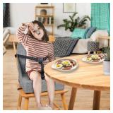 Toddler Booster Seat for Dining Table HOSEASCA 12.6x3.34 Inch Portable High Chair for Travel, Compact Lightweight Travel Booster Seat with Adjustable Straps for Baby - Retail: $24