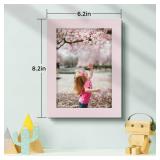 Golden State Art 5x7 Picture Frames Set of 8, Gallery Wall Frame Collage Tabletop Thin Frames with Plastic Glass, Horizontal or Vertical Display (5x7, Pink, 8-Pack) - Retail: $19