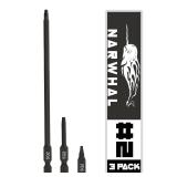 Robertson Square Bit #2 Set (3 Pack in Extra Long 6, Standard 2", and Screwdiver Bit Size1) Hex Shank and Magnetic Tipped - Retail: $6"