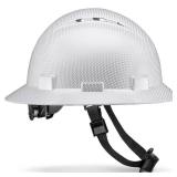Updated Vented Full Brim Hard Hat, Ice Cube Platinum, Padded, OSHA Construction Safety Approved Hardhats, Hard Hats for Men, Cascos De Construction Helmet. - Retail: $50