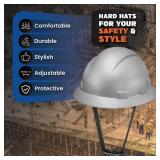 Updated Vented Full Brim Hard Hat, Ice Cube Platinum, Padded, OSHA Construction Safety Approved Hardhats, Hard Hats for Men, Cascos De Construction Helmet. - Retail: $50