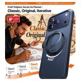 360 Magnetic Stand for iPhone 17 Pro Max Case with Camera Control Button, Fit for MagSafe with Ring, Mil-Grade Protection, Translucent Slim for iPhone 17 ProMax Case, Black - Retail: $31