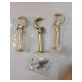 Curtain Rod Bracket, 3 Pcs Gold Aluminum Alloy Curtain Rod Holder for 1 or 1-1/8 Inch Single Curtain Rods (Gold, 3 pcs) - Retail: $16