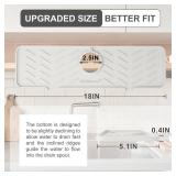 Silicone Faucet Mat for Kitchen Sink Gen 2 Splash Guard with Upgraded Outlet & Slope 18x5.1 Water Catcher & Sink Sponge Holder for Kitchen and Bathroom (Beige) - Retail: $15