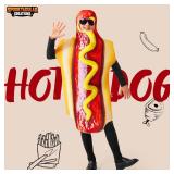 Kids Lightweight Hot Dogs Costume, Unisex Hotdog Food Costume, Costume for Boys, Girls-Medium(8-10 yrs) - Retail: $15