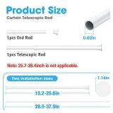 White Tension Curtain Rods 18 to 36 Inch, Small Curtain Rods No Drilling, Short Tension Rod, Adjustable Spring Rod for Windows, Door, Closet - Retail: $13