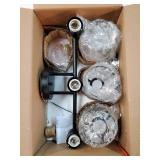 Crystal Bathroom Light Fixtures, Bathroom Lighting Fixtures Over Mirror, Modern Black 3-Light Vanity Lights for Mirror, Restroom, Bedroom (Ceramic E26 Socket, Bulbs Not Include) - Retail: $60