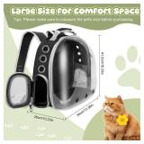Pet Carrier Backpack Bearded Dragon Cat Bird Rabbit Guinea Pig Small Animal Carrier Backpack with Clear Bubble Window Ventilated Space Capsule Design Black and White - Retail: $30