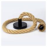 Set of 3 Rustic Vintage Hemp Rope Pendant Lights Handcrafted Farmhouse Hanging Light Fixtures with Adjustable Heights for Kitchen Island, Dining Room, or Bar Decor. NO Bulbs.  - Retail: $27