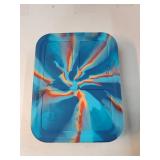 LunchBots Build -a- Bento Lunch Box, Silicone Bento Box for Kids, Multi-Compartment Lunch Container, Oven & Dishwasher Safe, BPA Free, 32 oz - Tie Dye Light Blue - Retail: $21