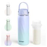 Portable Breastmilk Cooler - 20oz Stainless Steel Milk Chiller Bottle for Travel & Work | Reusable Breastmilk Storage Container, 36+ Hour Cooling, TSA Approved | Violet Aurora - Retail: $33