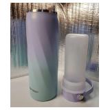 Portable Breastmilk Cooler - 20oz Stainless Steel Milk Chiller Bottle for Travel & Work | Reusable Breastmilk Storage Container, 36+ Hour Cooling, TSA Approved | Violet Aurora - Retail: $33