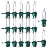 200 Count Replacement Christmas Tree Light Bulbs 2.5v 0.425 Watt Mini Replacement Light Bulb Incandescent Wire String Lights  Prelit Xmas Tree Decoration(Green Base with Warm White Bulb) - Retail: $14