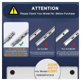 Compatible with MacBook Air 13 inch Case 2025 2024 2023 2022 M4 A3240 M3 A3113 M2 A2681, Anti-Fingerprint Checker Texture Grid PU Leather Coated Plastic Hard Shell&Keyboard Cover, Beige - Retail: $19