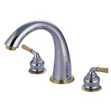 Kingston Brass KS2364 Naples Roman Tub Filler, Polished Chrome and Polished Brass,8-Inch Adjustable Center - Retail $625