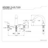 Kingston Brass KS2364 Naples Roman Tub Filler, Polished Chrome and Polished Brass,8-Inch Adjustable Center - Retail $625