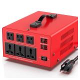 4000W Voltage Transformer Power Converter(110V to 220V, 220V to 110V) Step Up/Down Converter 110/120 Volt - 220/240 Volt w/US Power Cord, LCD Display, 3 US Outlets, 3 Universal Outlet Retail- $406