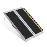 Rocspire 4FT Portable Wheelchair Ramp 800lb Capacity, Folding Non-Slip Aluminum Handicap Ramp, Ramps for Wheelchairs for Home, Doorways, Stairs, Thresholds, Car Curbs, Scooters & Carts - Retail $1