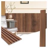 Art3d WPC Wainscoting Panels, 16-Pack 48 x 6 Inch 3D Wall Accents for Interior Wall Decor, Living Room, Bedroom, Teak - Retail $120 (read description)