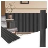 Art3d WPC Wainscoting Panels, 16-Pack 48 x 6 Inch 3D Wall Accents for Interior Wall Decor, Living Room, Bedroom, Black - Retail $120