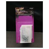 Prime-Line R 7227 Rear Drawer Track Back Plate Support and Maintain Alignment of Bottom/Side Mounted Drawer Glides, 5/16 In. x 7/8 In., Plastic, White (1 Pair)