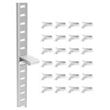 VEVOR Shelf Clips, 40 Pack, Adjustable Steel Pilaster Shelf Clips Support for Metal, Wood, Glass Shelves, Compatible with Wardrobes, Cabinets, Bookcases, Shoe Racks and Display Racks (Silver)