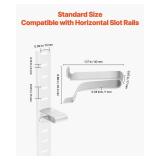 VEVOR Shelf Clips, 40 Pack, Adjustable Steel Pilaster Shelf Clips Support for Metal, Wood, Glass Shelves, Compatible with Wardrobes, Cabinets, Bookcases, Shoe Racks and Display Racks (Silver)