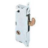 Prime-Line E 2014 Mortise Lock - Adjustable, Spring-Loaded Hook Latch Projection for Sliding Patio Doors Constructed of Wood, Aluminum and Vinyl, 3-11/16 In., 45º Keyway, Round Face (Single Pack)