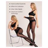 SUREPOCH Sheer Tights for Women 2 Pairs 20D Control Top Pantyhose with Reinforced Toes
