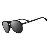 goodr Operation: Blackout Polarized Aviator Sunglasses for Men & Women, Large Sized (Mach G), Black Solid Frame with Black Non-Reflective Glare Reducing Lenses, UV400 Protection, No Slip, No Bounce