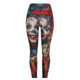 Sister Amy Girl Fitness Yoga Pants Printed Stretch Ankle Legging A-Clown