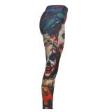 Sister Amy Girl Fitness Yoga Pants Printed Stretch Ankle Legging A-Clown